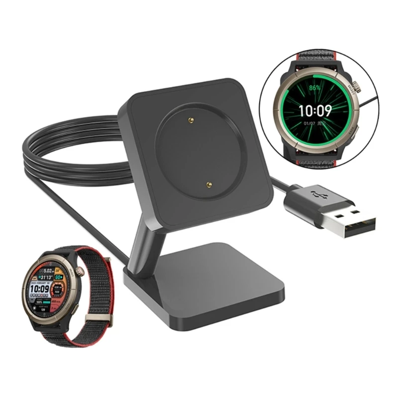 Подходит для Amazfit Cheetah Pro, магнитный шнур зарядного устройства, адаптер питания, USB-кабель для быстрой зарядки, кронштейн, станция для умных часов