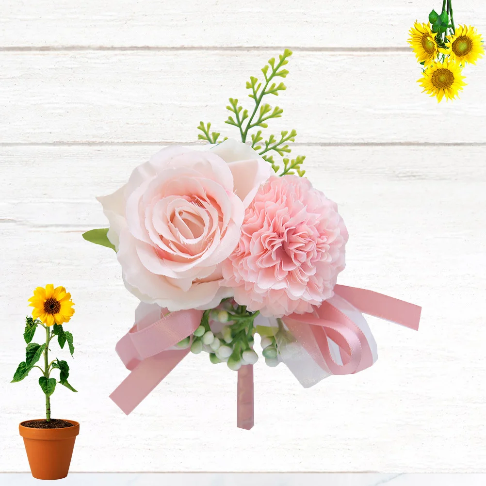 

1pc Simulated Flower Brooch Artificial Bridal Corsage Pin For Wedding Bride Groom Bridesmaid Party Banquet Prom Decoration Bride
