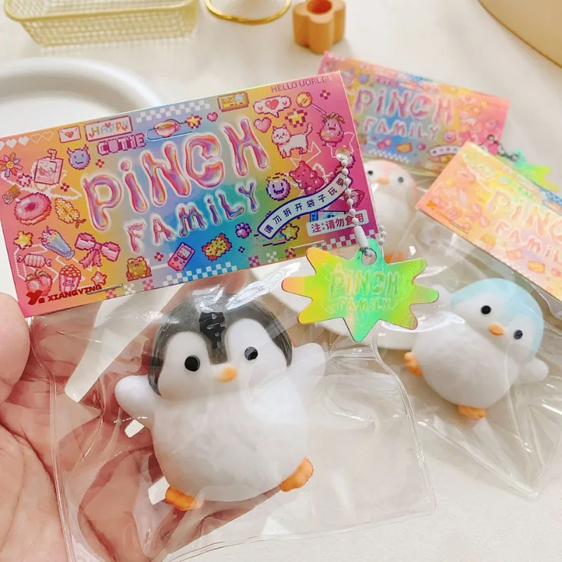 Cartoon Round Belly Penguin Soft Sticky Stress Relief Toys Cute Animal Penguin Squeeze Slow Rebound Pinch Toys Party Favours