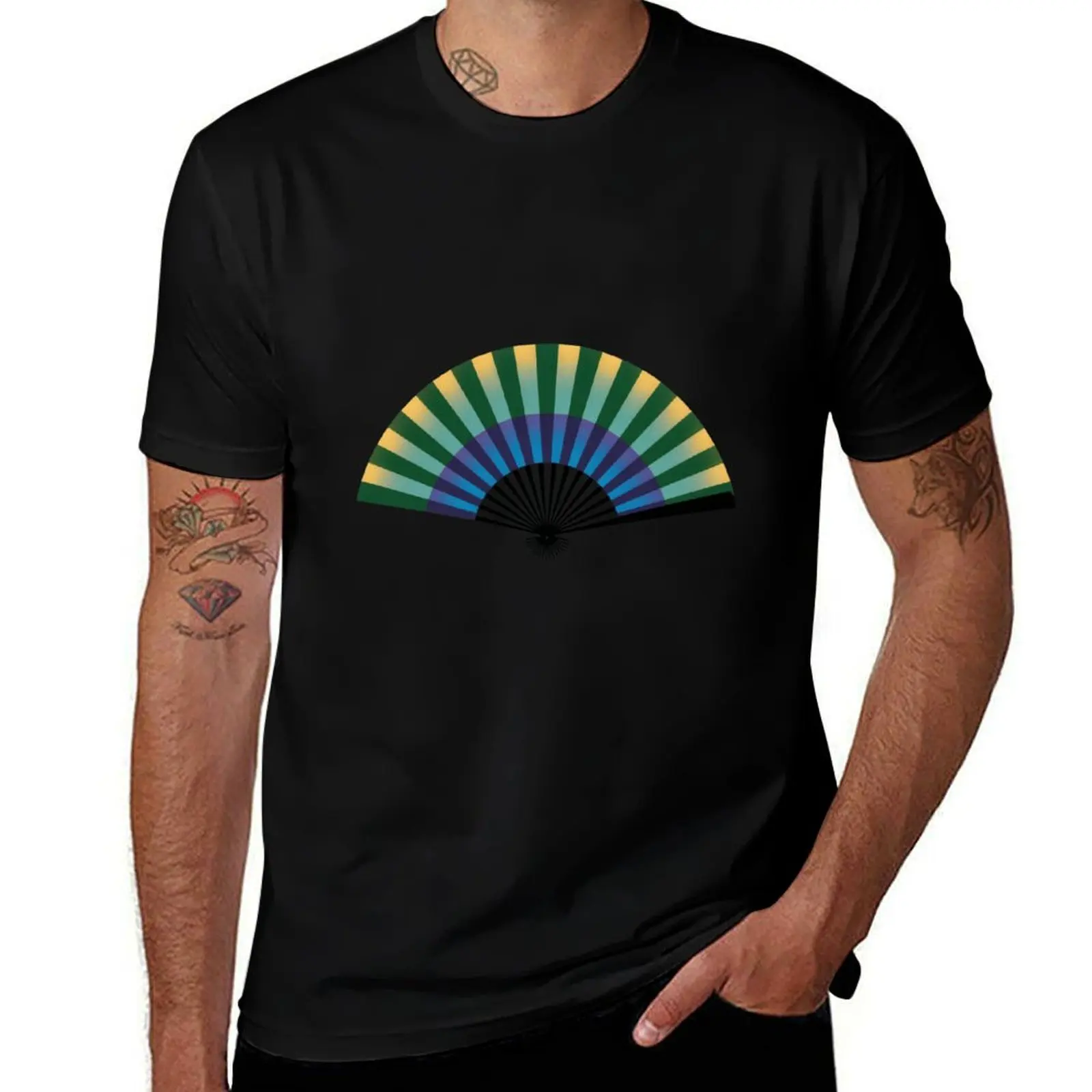

Peacock Fan Geometry T-Shirt shirts graphic tee custom t-shirts custom t shirt kawaii clothes Men's t-shirt