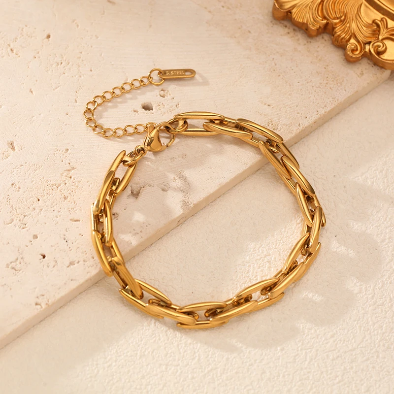 EILIECK 316L Edelstahl Hochwertiges Handgefertigtes Kettenhalsketten-Armband-Set Geschenk für Frauen Neue Mode Wasserdichter Schmuck – Detail 13