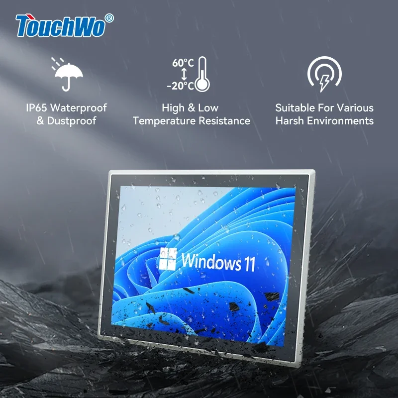 Metal frame of Industrial touch Monitor IP65 Waterproof 8 10.1 10.4 12.1 15.6 17 19 Inch Touch Panel Eembedded Industrial PC