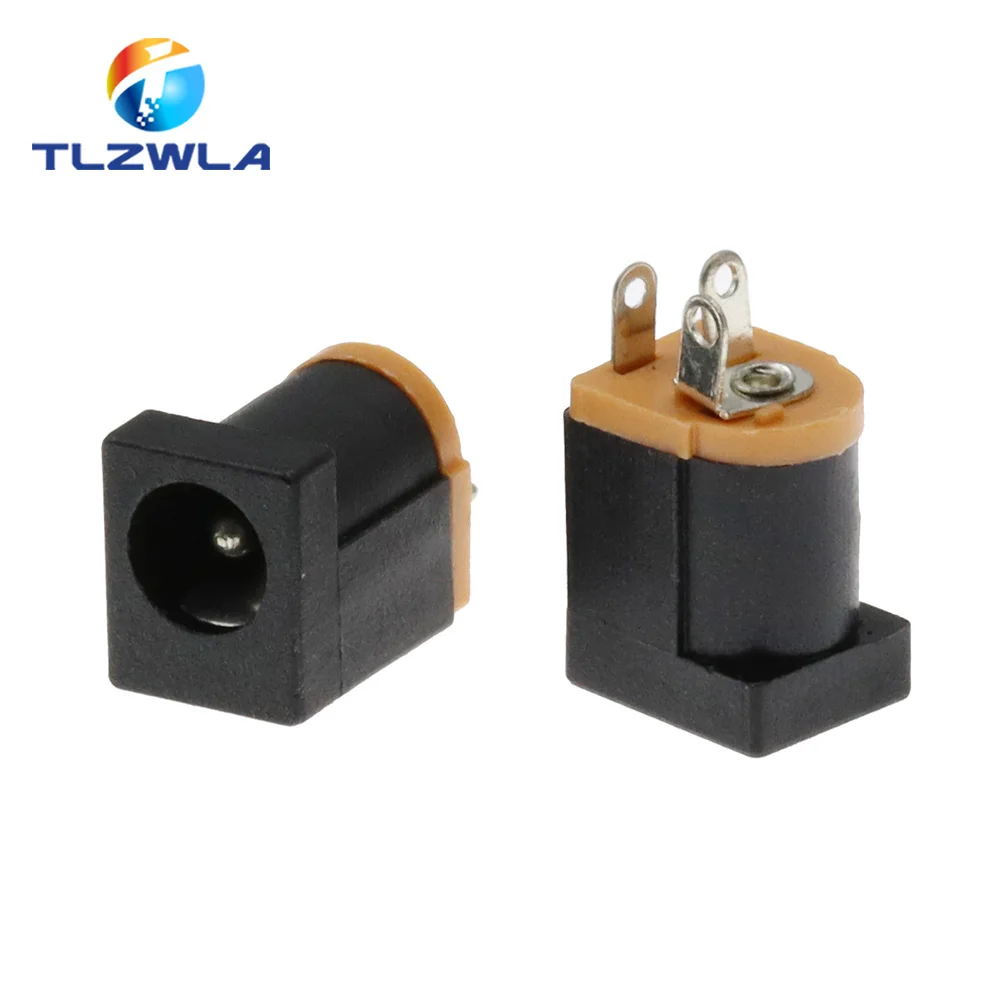 10PCS DC-012 DC Power Jack Socket Connector DC012 5.5*2.1mm 5.5X2.5MM Socket 180 feet Vertical