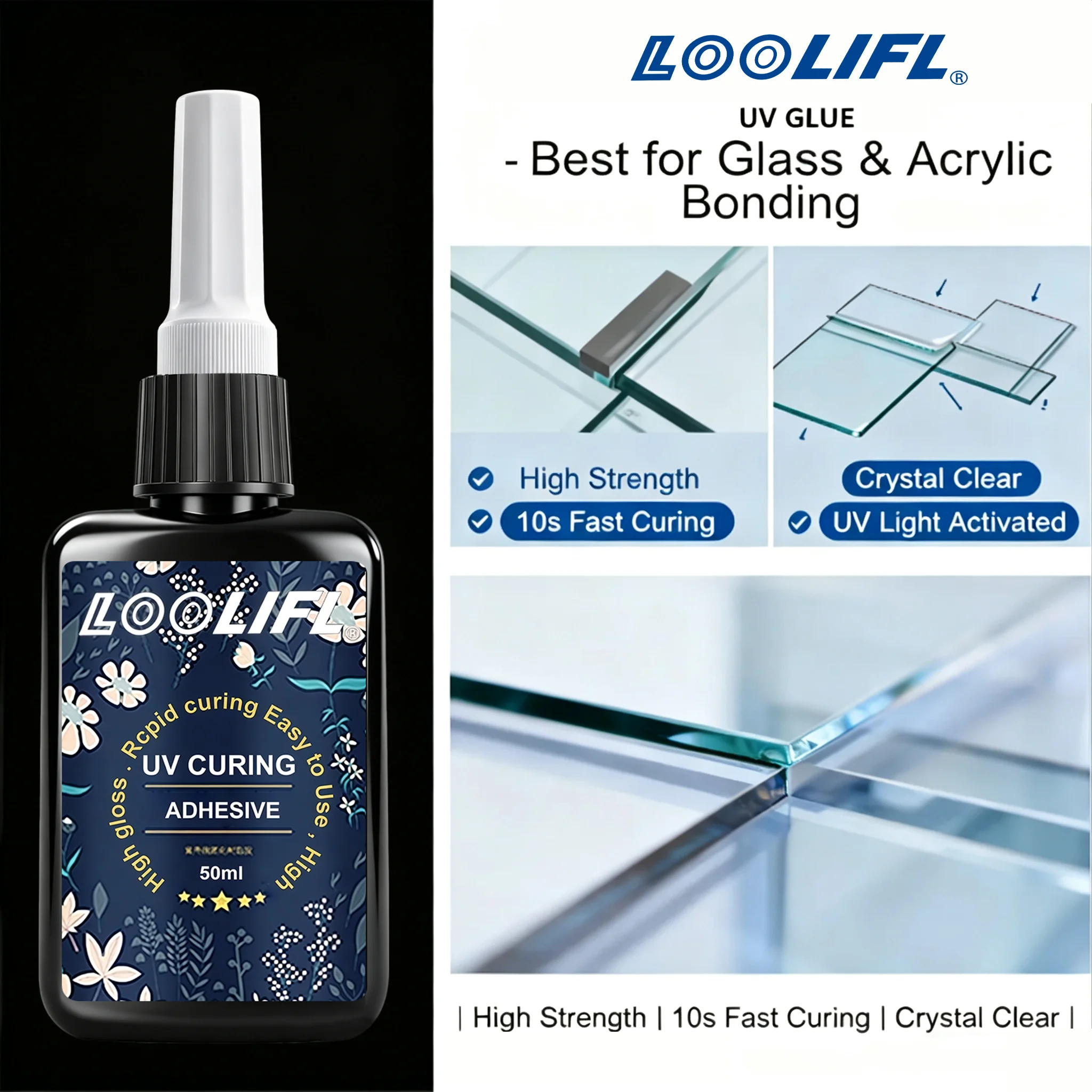 Uv Glue, 50g Special Glue for DIY Crafts, High Transparency, Quick-Drying Crystal Resin for Making Heat-Shrinkable Sheets, Small Jewelry Sealing, Gap Filling, Uv-Curing Epoxy Resin, Transparent Waterproof Adhesive for - view 5