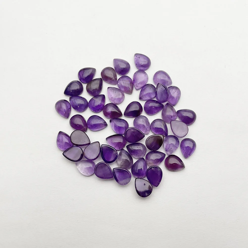 fashion Good quality 4 5 6 8 10 12MM 50Pc amethyst new natural stone bead making Jewelry cabochon Earrings accessories diy gift