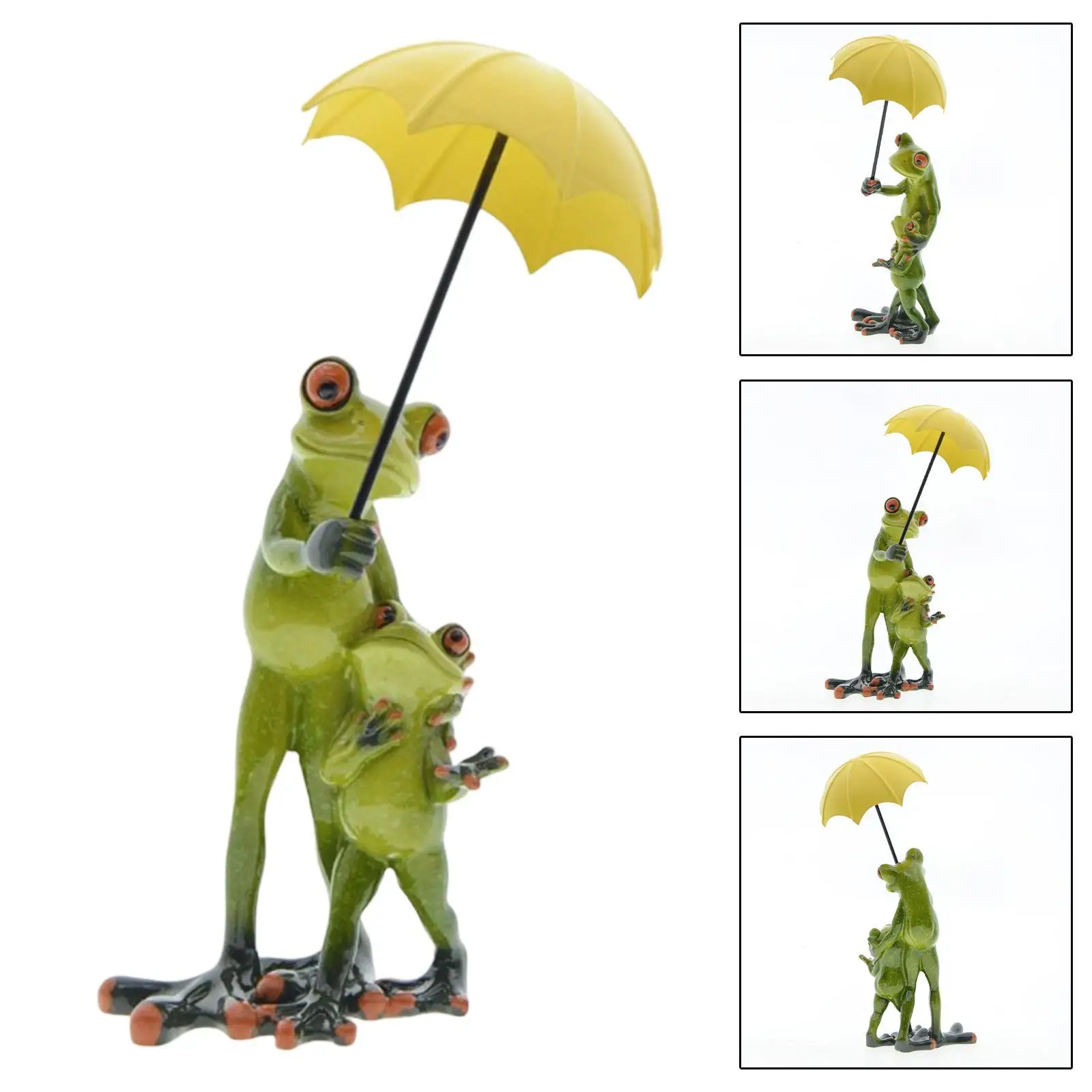 Frog Statue Resin Housewarming Gift Tabletop Ornament for Desk Cabinet Porch