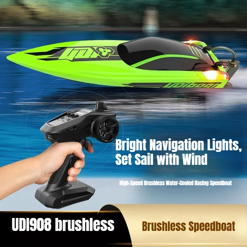 Udirc High Speed Brushless Remote Control Racing Boat Udi022 Udi903pro Large Carbon Fiber Texture Led Lights For Adult Water