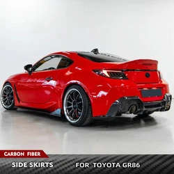 Carbon Fiber Car Side Skirt Apron Extension Lip Spoiler Rocker Panels Protect Cover For Toyota GR86 Subaru BRZ 20222 2023