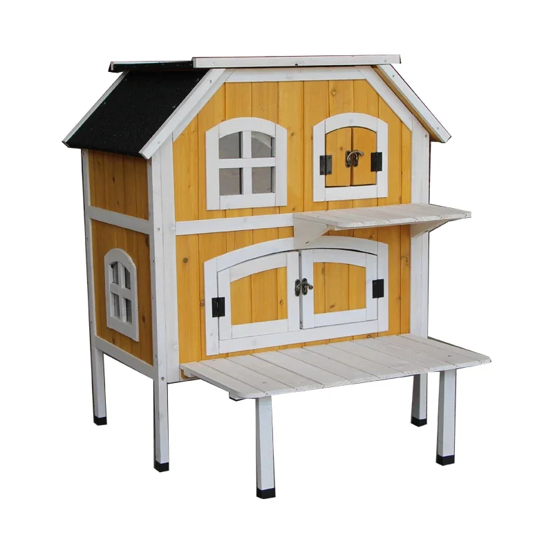 Luxury Wooden Display Cat Villa Cat Villa Breeding House Wooden Cat Cage for Outdoor