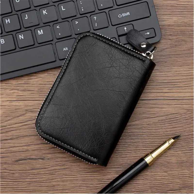 Homefish Vintage Slim Wallet Zipper RFID Blocking 11 Slot Card Holder Retro Style Gift for Men And Women