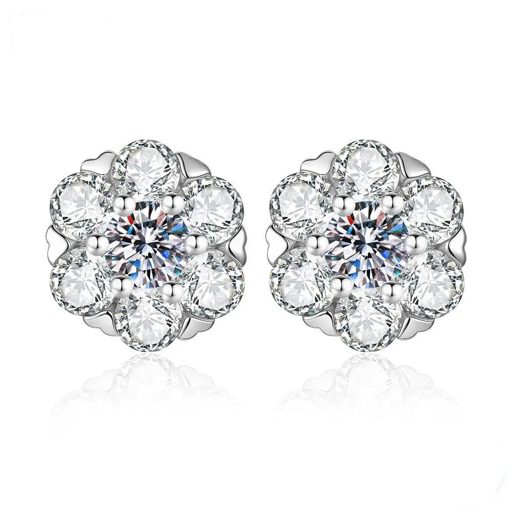 D Color 0.6ct Moissanite Earrings Tested with Diamonds S925 Sterling Silver Ear Studs For Women Birthday Party Jewelry Gift