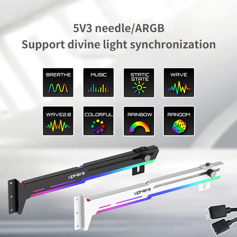دعم بطاقة رسومات VGA ، إطار قوس GPU ، ديكور مصباح تلوث مضيء RGB ، كمبيوتر 5 فولت ARGB AURA SYNC