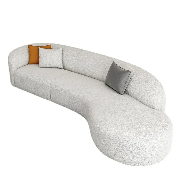 

Nordic, fabric, sofa, living room, home, light luxury, curved, large sofa