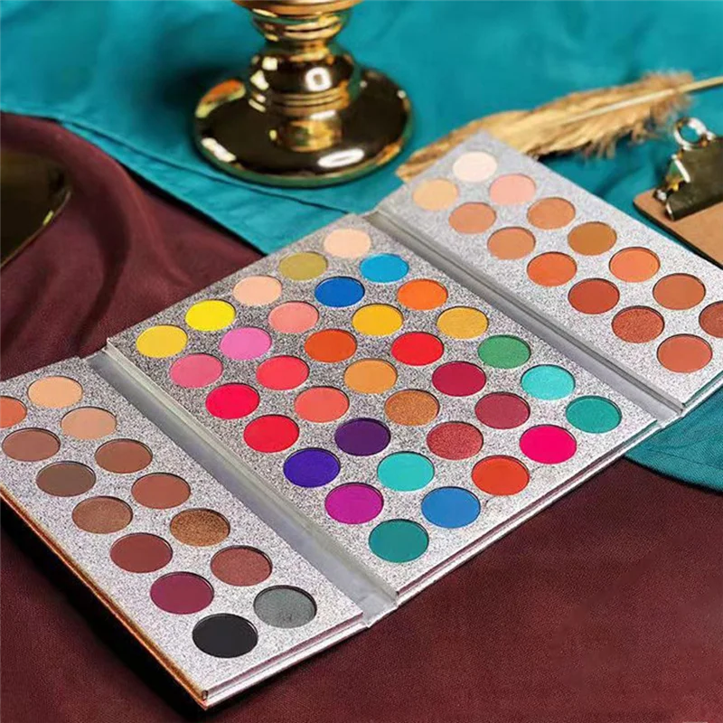 63 色メイクアップアイシャドウパレットメイクアップアイシャドウグリッター顔料グリッターシマーメイクアップアイシャドウ