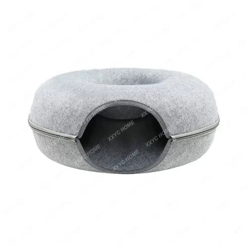 

Cat Nest Donut Tunnel Felt Nest Four Seasons Universal Closed Cat Bed Cat Toy a Facility for Children to Bore Nest