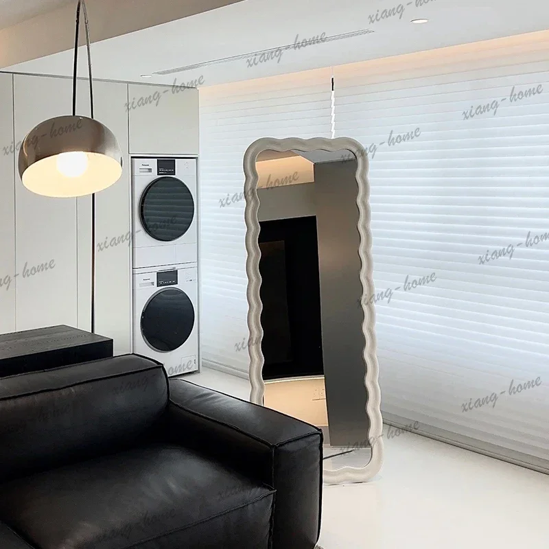 Best Sellers Elegant Luxury Wave Mirror 200cm Modern High-end Design Floor Mirror Alien Creativity Specchiera Da Pavimento Home
