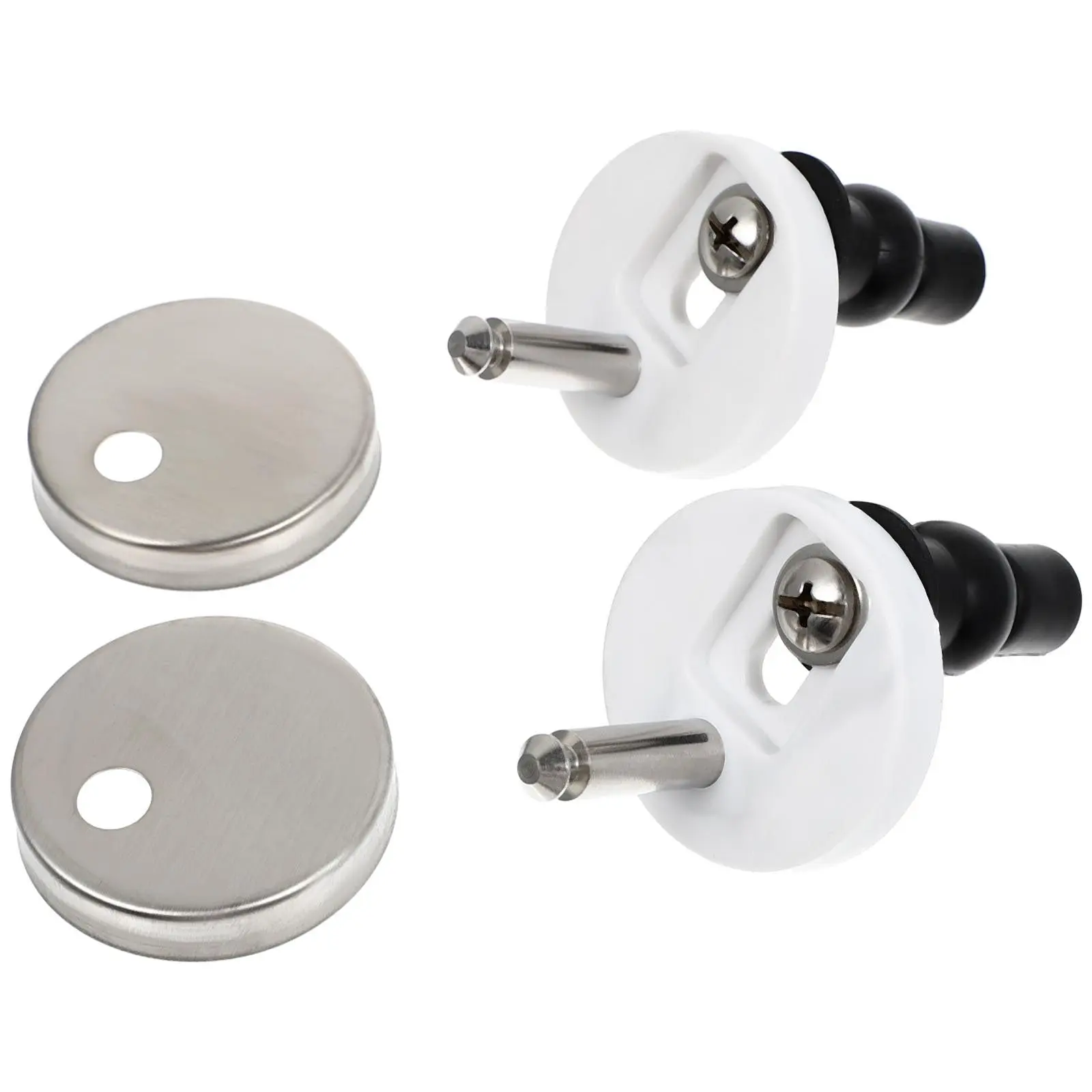 

1Set Toilet Seat Hinge Set Heavy Duty Stainless Steel Fixings Kit Easy to Replace No Tools Needed Universal Fit for Standard
