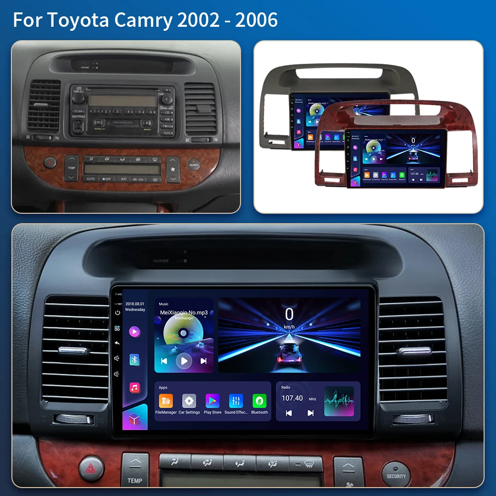 Android 16 Carplay Car Radio For Toyota Camry 5 2002 2003 2004 2005 2006 Multimedia Video Player GPS Navigation 2 Din DVD Stereo