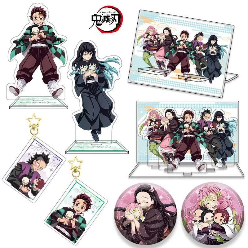 

Anime Cartoon Demon Slayer Tanjirou Nezuko Stand Keychain Acrylic Stand Ornament Creative New Bedroom Decoration Gift for Friend