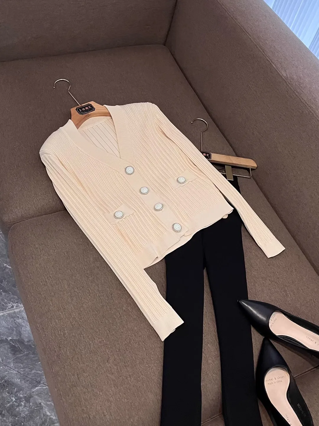 

Модный вязаный свитер, верхний дизайн, зима 20225, Новое поступление, элегантная женская одежда Celebri Sle, длинная све ort Le...