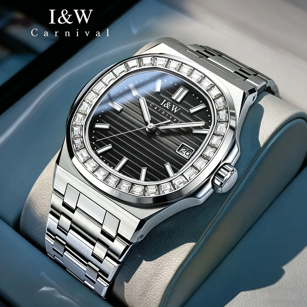 Carnival Brand IW High-end Series Luxury Imported Movement Mechanical Watch for Men 316L Steel 50M Waterproof Sapphire Watches