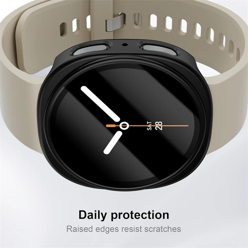 強化ガラス + ケースサムスンギャラクシーウォッチ 8 アクセサリーオールラウンドハード PC バンパーフレームスクリーンプロテクター 40 ミリメートル 44 ミリメートルカバー