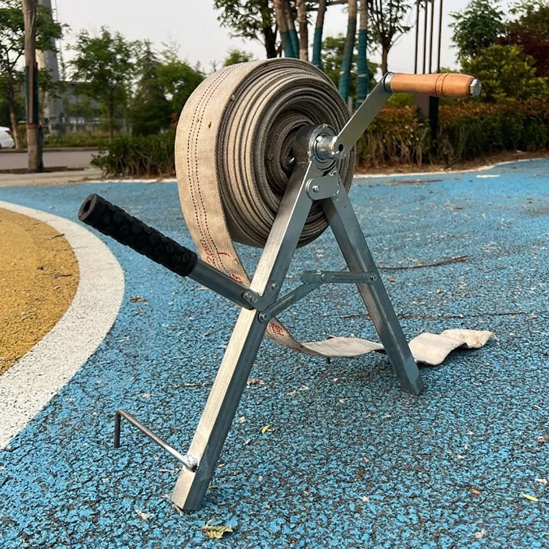 Portable Fire Water Pipe Storage Device All Metal Hose Reel Tool Foldable Manual Pipe Winding Device Farmland Irrigation Tool