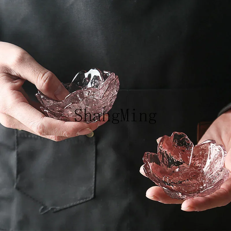 

CL glass cherry blossom saucer household dipping seasoning vinegar saucer kitchen glass tableware creative pink saucer