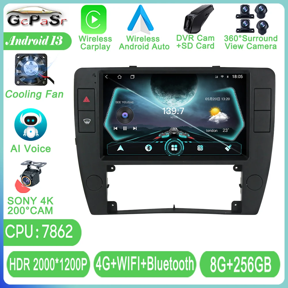 

Android 13 For Volkswagen VW Passat B5 2000 - 2005 Multimedia Head Unit Car Player Auto Radio Navigation Screen GPS No 2Din DVD