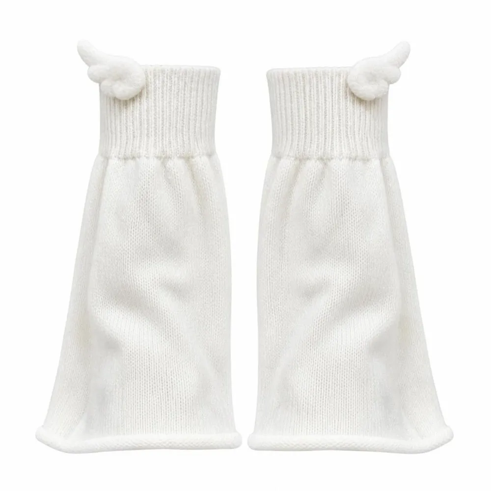 Knit Fabric Wing Decor Leg Warmers Calf Sleeves Design Wide Calf Fit Slouch Leg Covers Soft Knit Texture Flared Shape