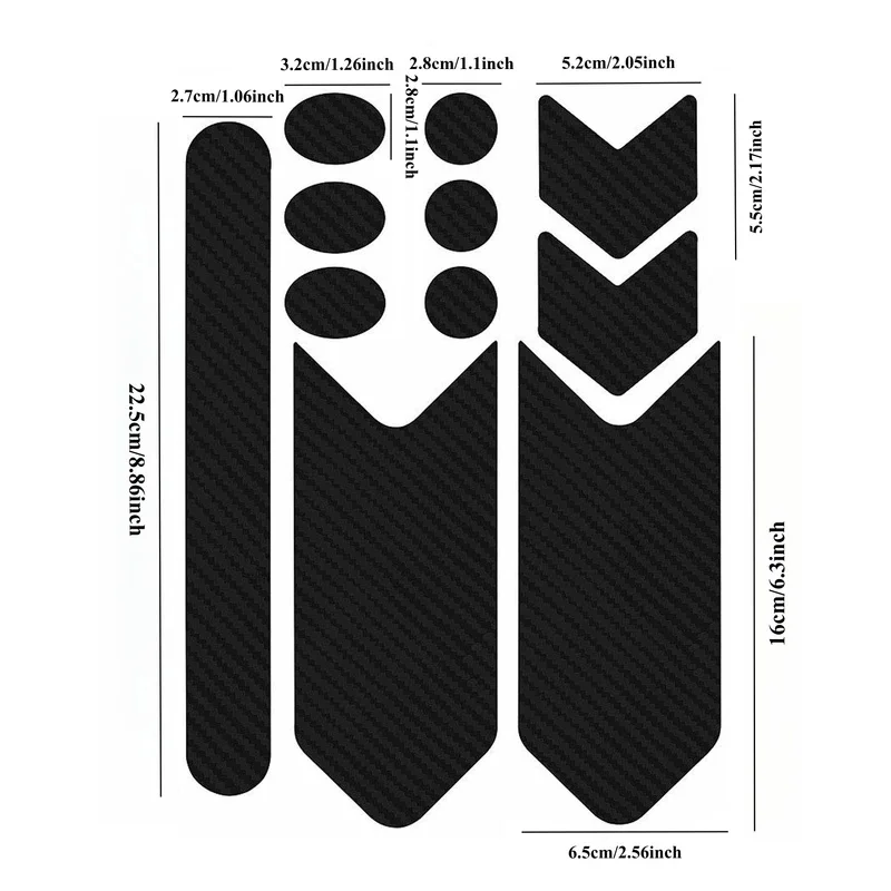 1/3/5pcs Carbon Fiber Transparent Bicycle Chain Protection Stickers Anti-Scratch Protective Film for Motorcycle Bike Frame Fork