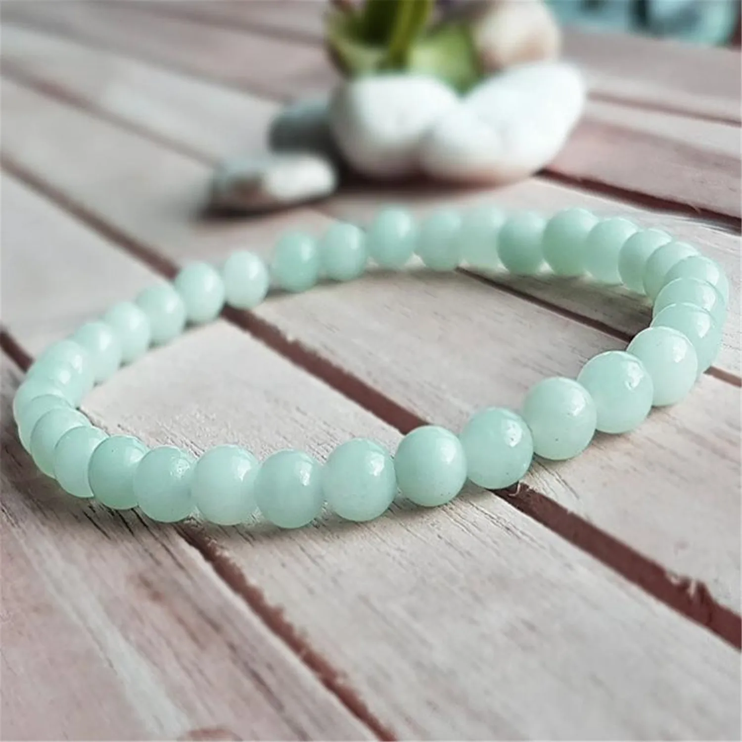 

6mm Natural Amazoniteite Mala women Bracelet Unique Men's Semi-Precious Stones Wrap Unisex Bangle Classic Party Prayer