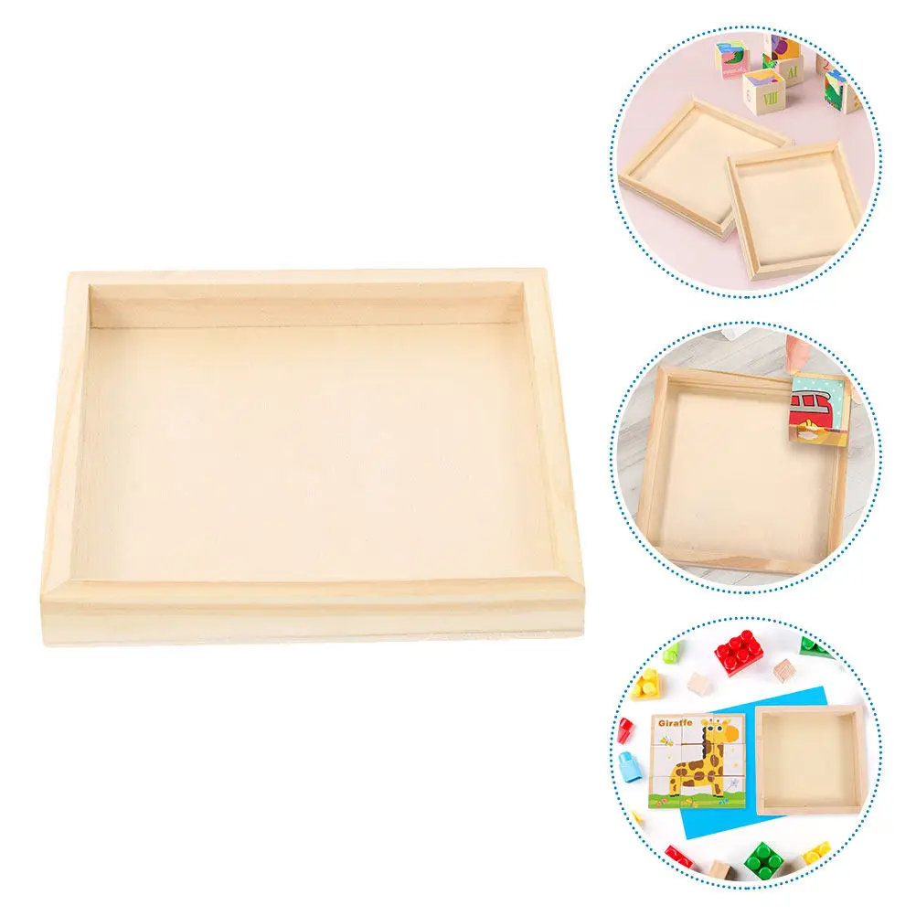 

2Pcs Puzzle Base Wooden Square Trays Block Storage Organizers Stackable Craft Sorting Pallets for 3D Puzzle Accessories