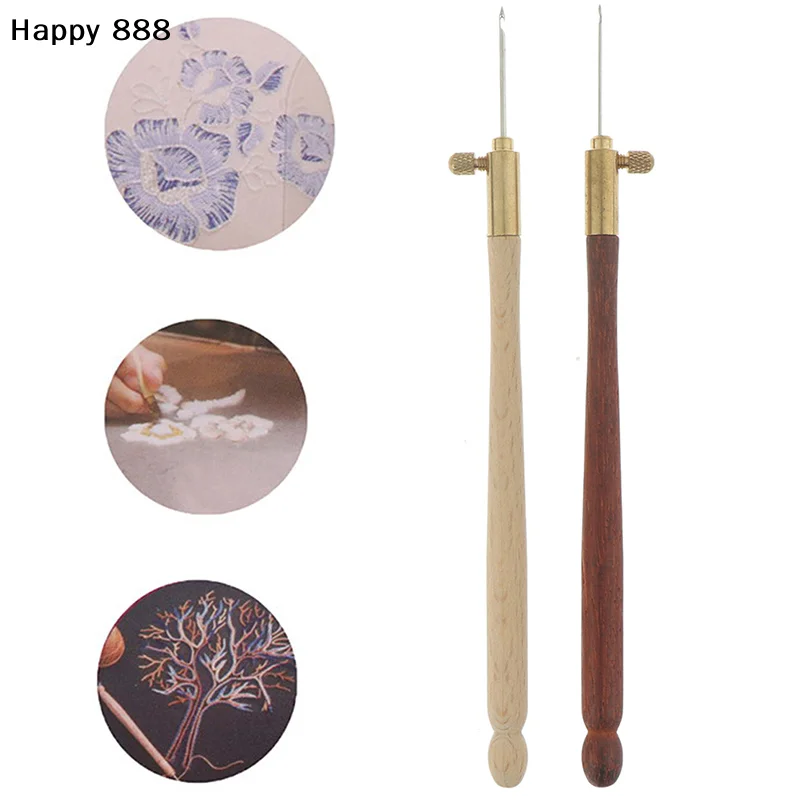 Französische Sticknadeln, Tambour-Häkelnadel und Luneville-Haken mit drei Nadeln