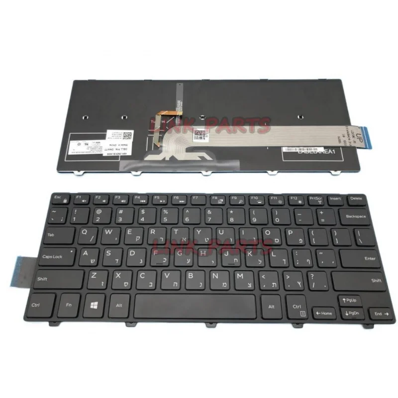 Nuevo teclado hebreo para Dell Inspiron 14-3000 Series 3441 3442 3443 3451 3452 3458 teclado para portátil