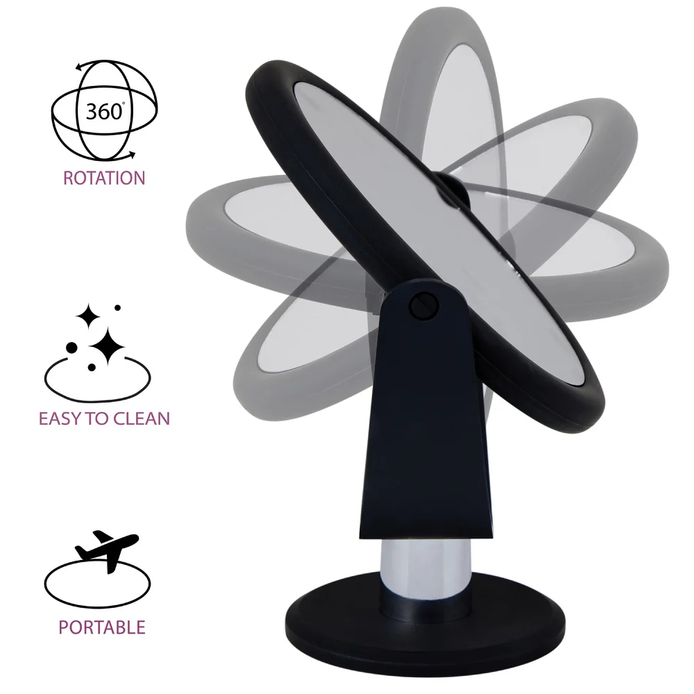 7 인치 독립형 화장대 거울 양면 1X 10X 배율 고무 화장 거울 완벽한 드레서 책상 및 세면대
