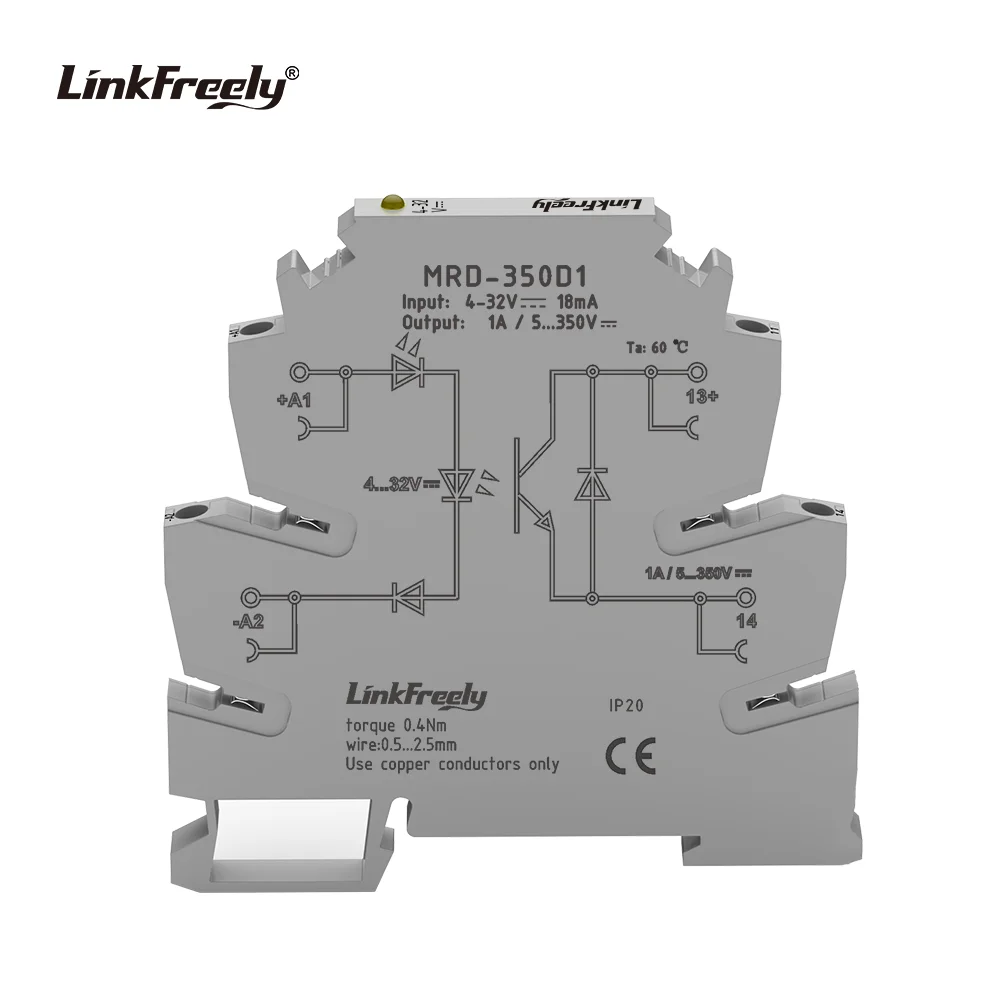 MRD-350D1 High-Voltage DC Solid State Relay Module 350VDC Ultra-Thin High-Frequency High-Speed DIN Rail Mount