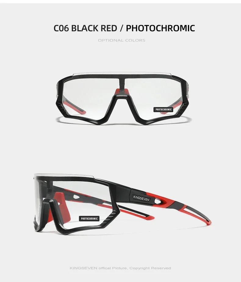 Kingseven photo chrome Fahrrad brille Anti-UV-Männer Fahrrad Fahrrad Sport Radfahren Sonnenbrille MTB Radfahren Klettern großen Rahmen – Detail 8