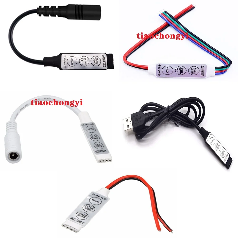 1Pcs DC12V-24V 3Keys Mini DC LED RGB Controller Dimmer Driver For RGB 5050/3528/2835/5730/5630/3014 SMD LED Strip Lights