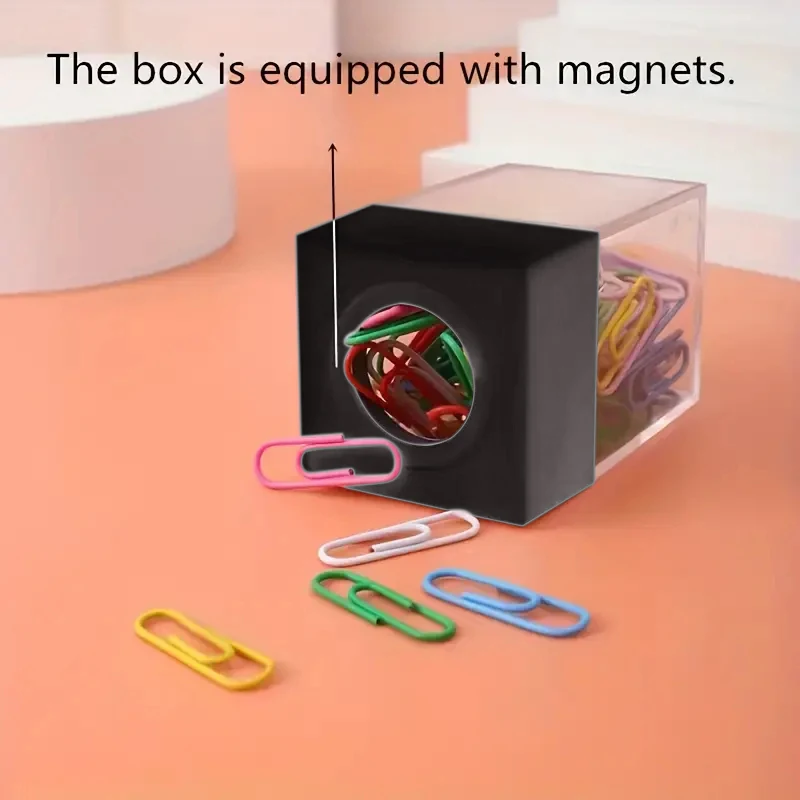 Graffetta Porta Clip Dispenser scrivania scatola di assorbimento magnetico Porta graffetta cancelleria Porta Clip Dispensador 2024