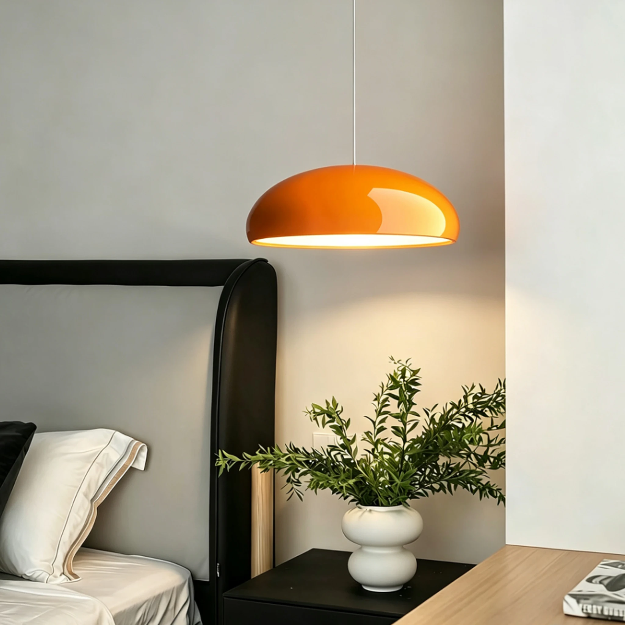 Modern Orange Pendant Lamp Adjustable Cable Hanging Light Living Room Bedroom Kitchen Island Ceiling Chandelier Home Decor Light