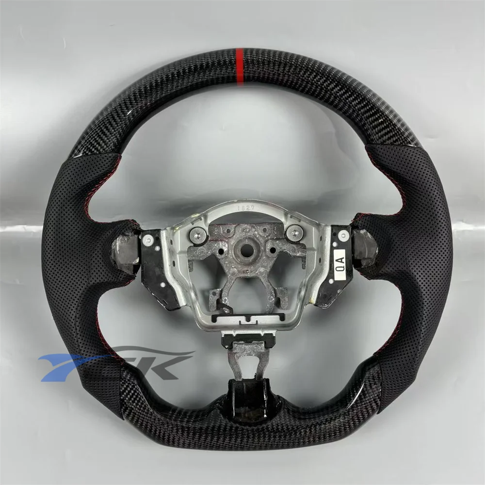 

Custom Carbon Fiber black leather with red Center Strip Steering Wheel for 2017 N-issan 370Z Car accessories