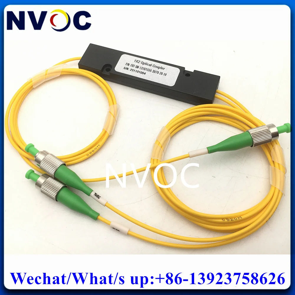 

2Pcs 30/70 1X2 FBT1310/1550nm SC/FC/ST/LCAPC Fiber Optic 2Way PLC Splitter Coupler Connector,SM,DW,2.0/3.0mm,1M,ABS Box 90*20*10