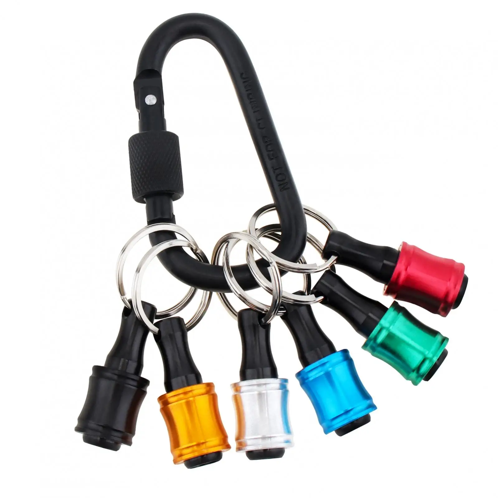 6pcs Aluminum Alloy Glossy Keychain Hex Handle Screwdriver Bit Extension Rod Quick Change Socket Portable Electric Hand