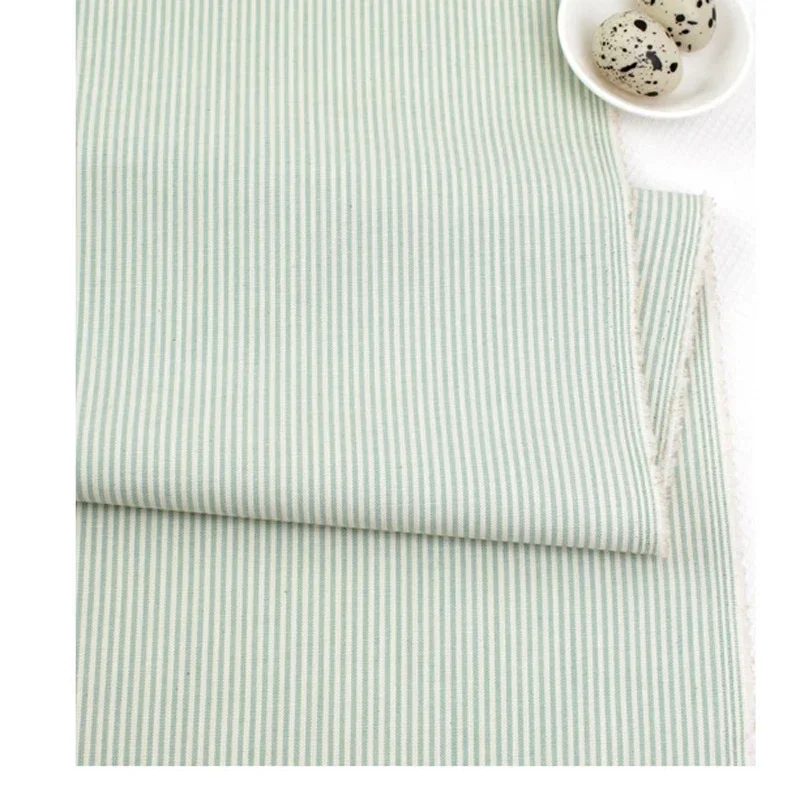 Japanese Korean Style Pure Cotton Fabric Striped Checkered Solid Color Bed Sheets Tablecloths Pillows Sofas Bed Curtains Fabric