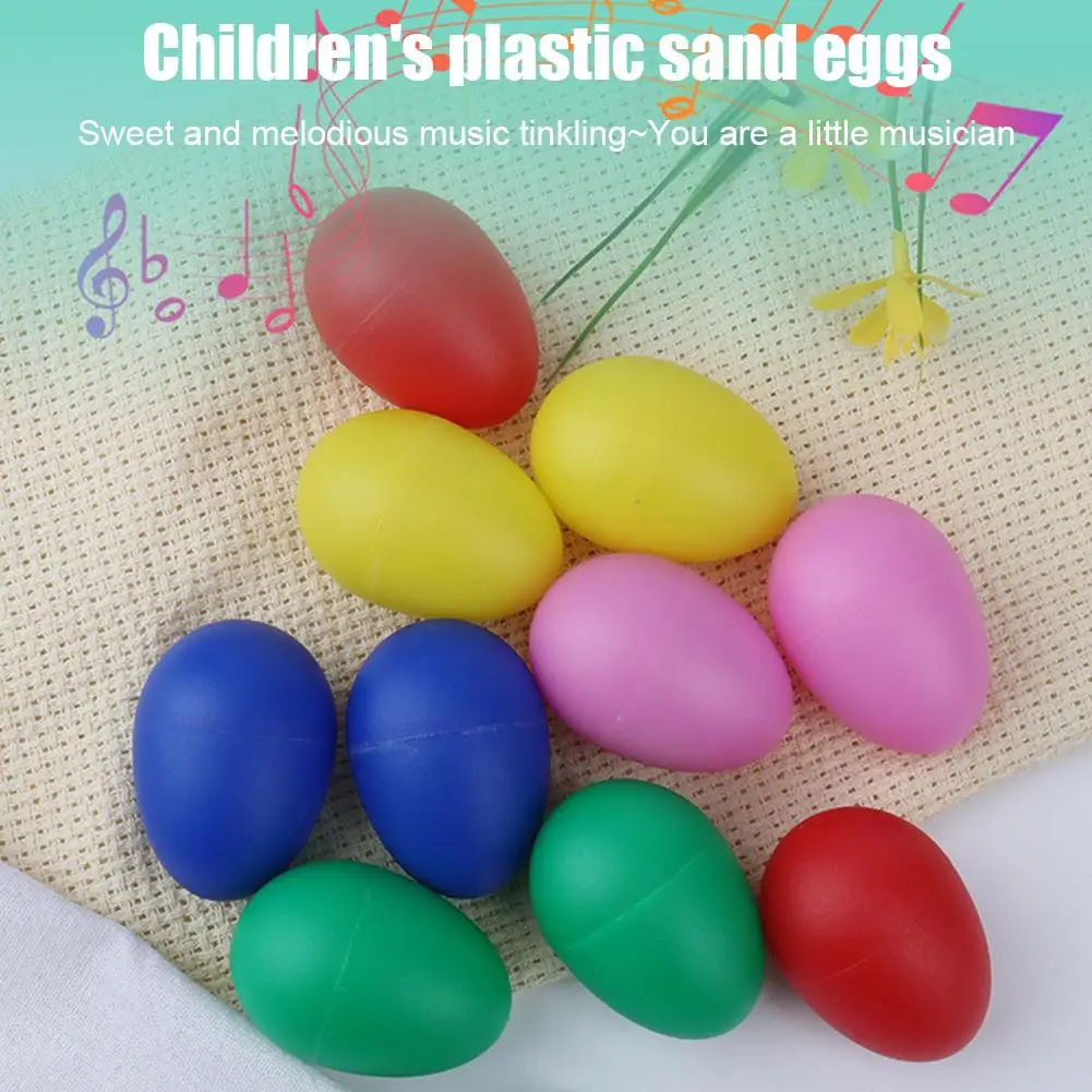 2 uds coctelera de huevos instrumentos musicales huevo de percusión para niños juguetes coctelera de huevos de Pascua de plástico para educación aprendizaje Musical