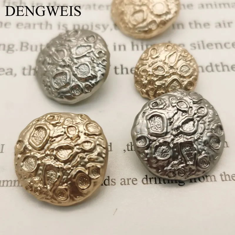 6 Stück 18/23mm Metallknöpfe mit Mondkrater-Oberfläche für Kleidung, Designer-Handarbeit, Nähzubehör, Großhandel – Detail 2