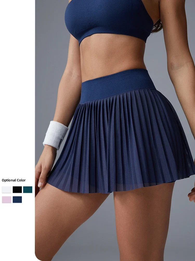 

Лето 2023, новая женская дышащая полуюбка для бега, спорта, тенниса, быстросохнущая короткая юбка для йоги, противоскользящая мини-юбка