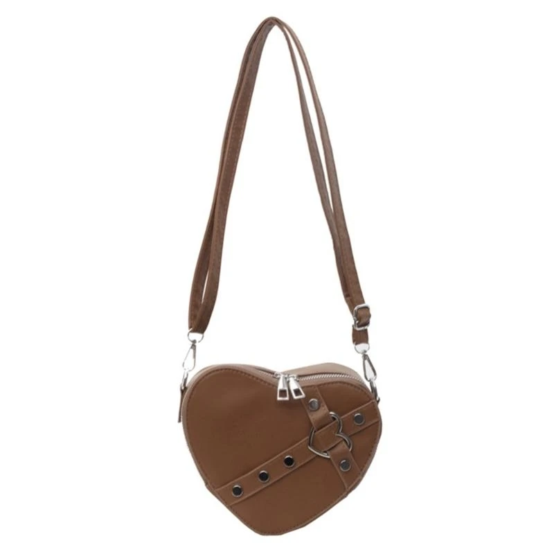 

Heart Shoulder Bags Small Rivet Crossbody Bag Leather Bags