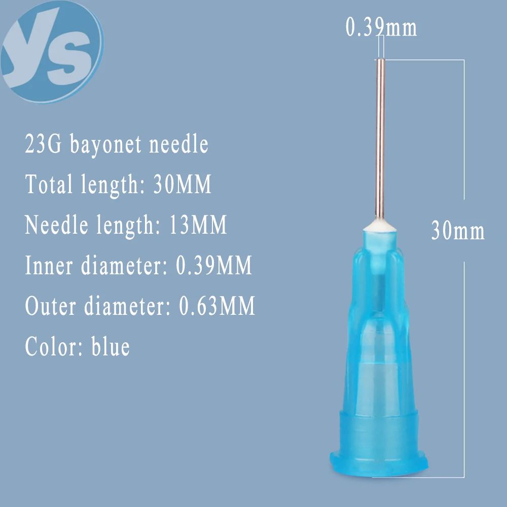 YS قاعدة بلاستيكية حربة إبرة الطول الإجمالي 43 مللي متر طول الأنبوب 25 مللي متر حقنة صناعية آلة الاستغناء التجريبي إبرة مسطحة #1